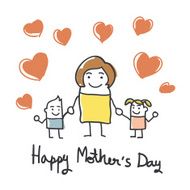 happy mothers day card with cartoons N2