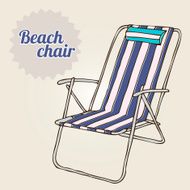 Illustration beach chair Travel background