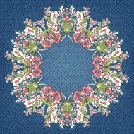 Banner on denim background with flowers N14