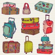 Doodle Luggage Set