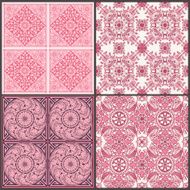 Set of Pink Geometric Background