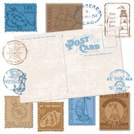Postcard and Stamp Set N3