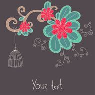Cute floral vector card