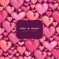 Red Valentine&#039;s Day Hearts Frame Seamless Pattern Background