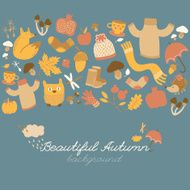 Autumn background Doodle style N5
