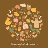 Autumn background Doodle style N6