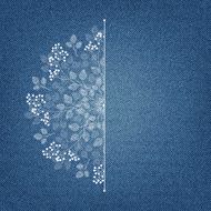 Banner on denim background with flowers N15