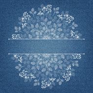 Banner on denim background with flowers N16