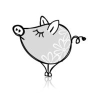 Cute piggy for your design N10