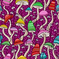 Mushroom seamless pattern