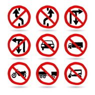 Doodle Traffic Signs Vector Icons Set N9