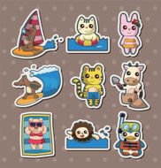 summer animal stickers N6