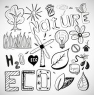 Vector ecology nature doodles