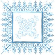 Vintage frame hand drawing in blue