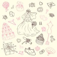 Wedding set Vector illustration