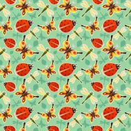 Summer background with insects