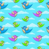 Seamless pattern with birds N6
