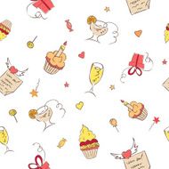 birthday hand drawn icons seamless N10