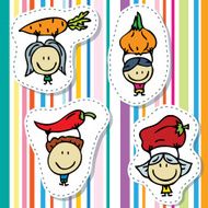 Kids with vegetables N2