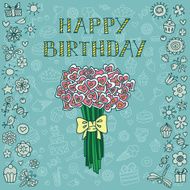 Birthday card with bouquet N2