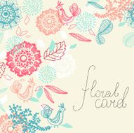 Card with Flower and bird