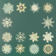 Cute Retro Snowflakes EPS 8 N2