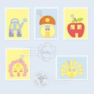 Set of Baby Postage Stamps