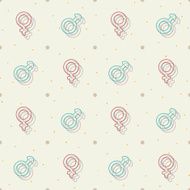 Pattern with female and male sex symbol