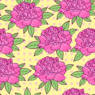 seamless pattern with peonies flowers
