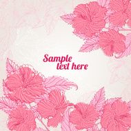 frame with pink hibiscus