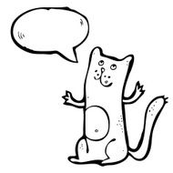 cartoon cat with speech bubble N159