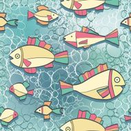 Seamless pattern wish funny fishes N2