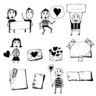 doodle set - love messages