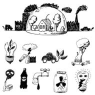 Vector hand drawn design elements - eco N2