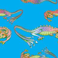 Dragons blue pattern