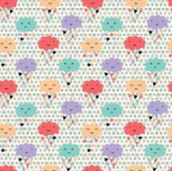smiling clouds seamless pattern N3