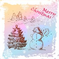 christmas hand drawn card