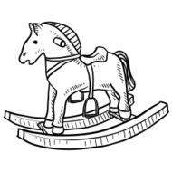 Child&#039;s Rocking horse sketch