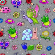 Seamless texture with insects N2