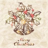 Christmas and New year holidays vector hand drawn card N3