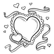 Valentin&#039;s Day heart sketch