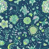 Floral seamless pattern with doodle flowers N3