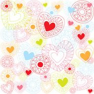 Seamless Heart Doodle Pattern