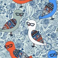 vector seamless pattern with cartoon owls N2