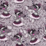 vector seamless pattern with cartoon horses N2
