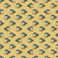 Vintage vector seamless pattern with cartoon birds N2