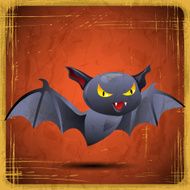 EPS10 vintage grunge old card Halloween bat