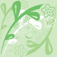 background floral pattern in shades of green