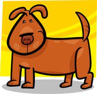 cartoon doodle of cute dog