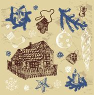 Hand-drawn Christmas illustration N4